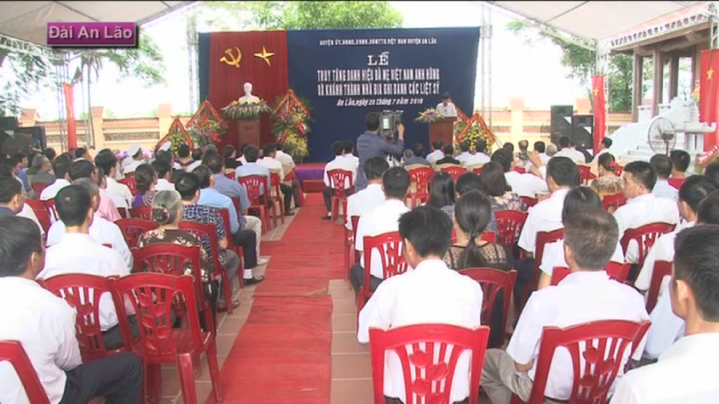 Huyện An Lão truy tặng danh hiệu Bà Mẹ Việt Nam Anh Hùng và khánh thành nhà bia ghi danh các liệt sỹ